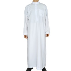 In Stock 54-60 Size Daffah Brand White Muslim Men Thobe with Pants