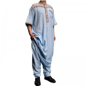 In stock 2 pieces cotton thobes mens dubai muslim arabic thobe for men