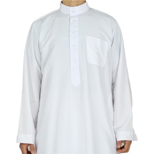 In Stock 54-60 Size Daffah Brand White Muslim Men Thobe with Pants