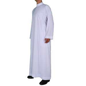 High Quality A9 Fabric Al Haramian Brand White Suadi Style Men Thobe for Eid