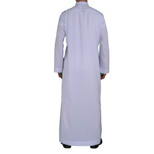 High Quality A9 Fabric Al Haramian Brand White Suadi Style Men Thobe for Eid