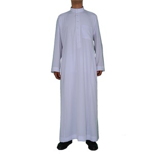 High Quality A9 Fabric Al Haramian Brand White Suadi Style Men Thobe for Eid