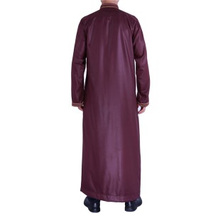 High Quality Shining Material Stand Collar Men Thobe Muslim 2020