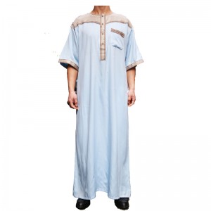 In stock 2 pieces cotton thobes mens dubai muslim arabic thobe for men