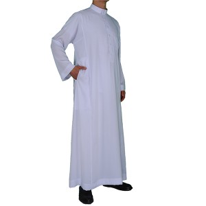 High Quality A9 Fabric Al Haramian Brand White Suadi Style Men Thobe for Eid