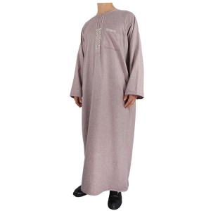 Wholesale Long Sleeve Morocco Design Cotton Ikaf Men Thobe in Stock