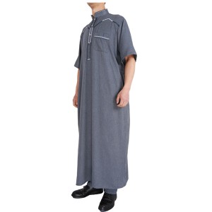 Wholesale 2 pieces stand collar cotton saudi thobes mens dubai for Eid