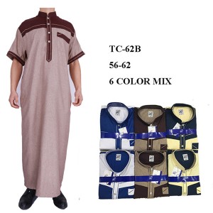 In Stock Stand Collar Design Muslim Men Thobe Cotton Saudi 2020