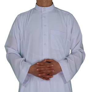 High Quality A9 Fabric Al Haramian Brand White Suadi Style Men Thobe for Eid