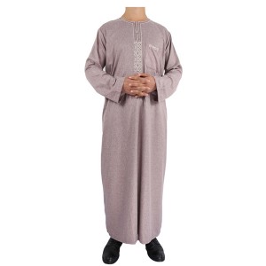 Wholesale Long Sleeve Morocco Design Cotton Ikaf Men Thobe in Stock