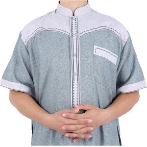 2020 Stand Collar Cotton Thobe Arabic Men Muslim Clothing for Ramadan