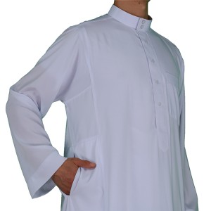 High Quality A9 Fabric Al Haramian Brand White Suadi Style Men Thobe for Eid