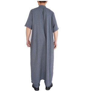 Wholesale 2 pieces stand collar cotton saudi thobes mens dubai for Eid