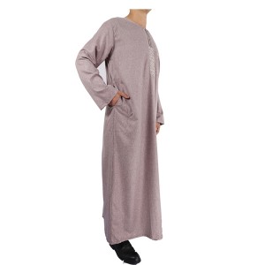 Wholesale Long Sleeve Morocco Design Cotton Ikaf Men Thobe in Stock