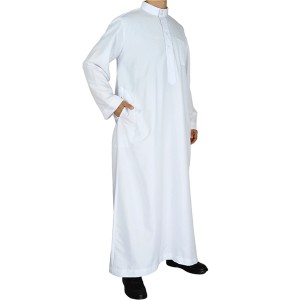 In Stock 54-60 Size Daffah Brand White Muslim Men Thobe with Pants