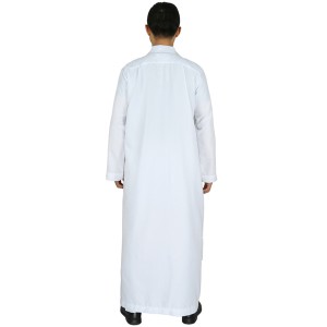 In Stock 54-60 Size Daffah Brand White Muslim Men Thobe with Pants